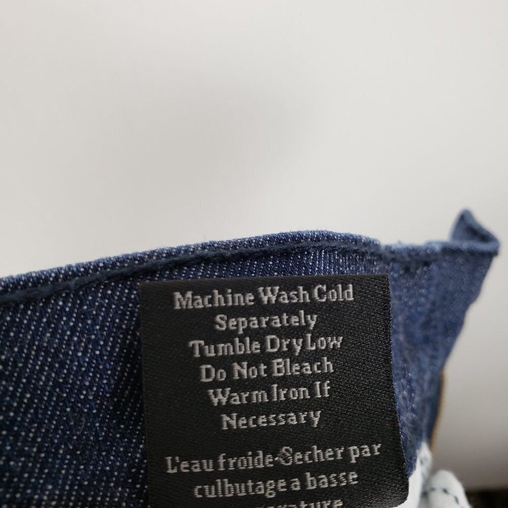 James Jeans Humphrey Wide Flare Leg Mid Rise Dry Aged Denim Dark Blue Size 31 - Picture 10 of 11